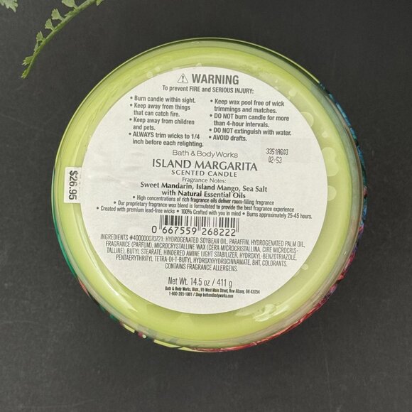 BBW Island Margarita Bath & Body Works 3 Wick Candle - Picture 10 of 10